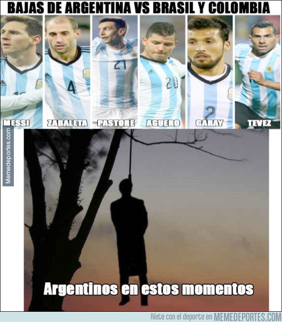 731600 - Argentinos al ver las bajas frente a Brasil y Colombia