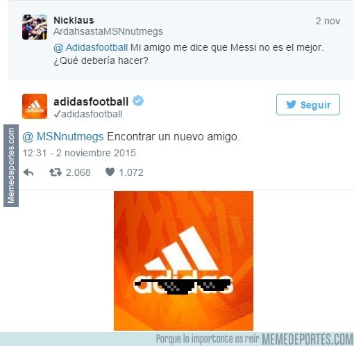 731613 - Ojo a la respuesta de Adidas a un usuario en Twitter