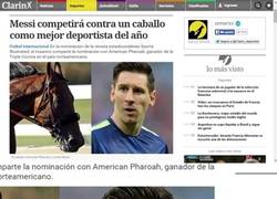 Enlace a Parece broma pero no lo es: Messi competirá contra un caballo a mejor deportista