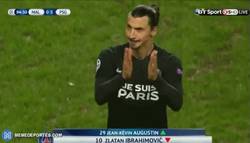 Enlace a GIF: El gran Zlatan devolviendo el gesto a la afición del Mälmo