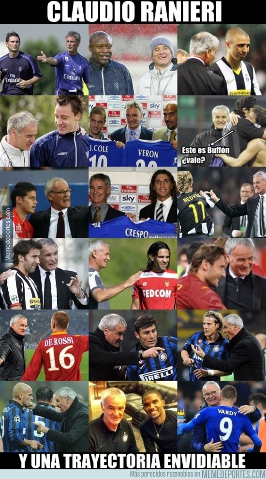 745866 - Ranieri y los jugadores a los que ha entrenado
