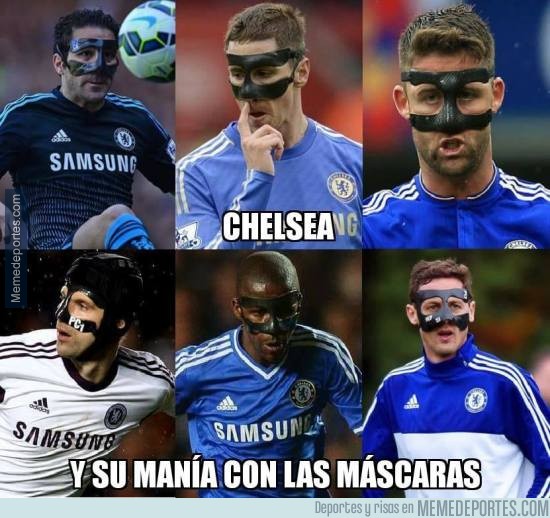 750820 - Las máscaras y los jugadores del Chelsea, una historia de amor...