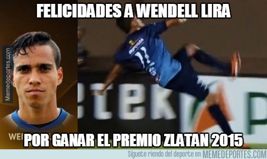 780137 - Wendell Lira se lleva el premio Zlatan 2015