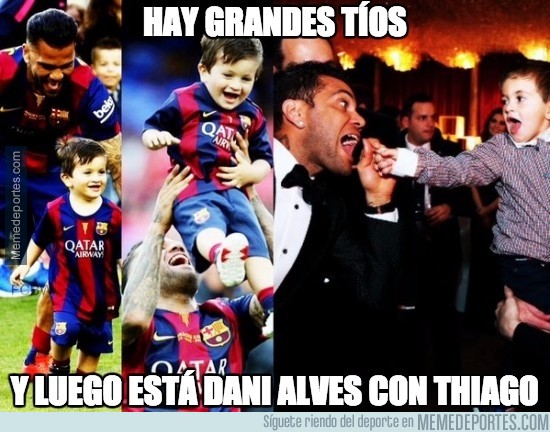 780792 - Dani Alves ejerciendo de tío con Thiago Messi