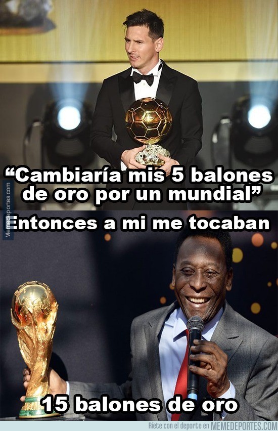 782434 - Si Pelé cambiara sus 3 mundiales por balones de oro...