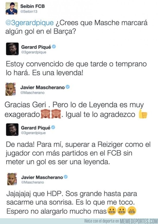 787330 - La divertida conversación entre Mascherano y Piqué en twitter