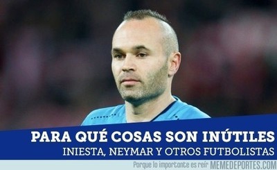 790834 - Cristiano, Neymar, Iniesta y otros cracks confiesan para qué cosas son inútiles