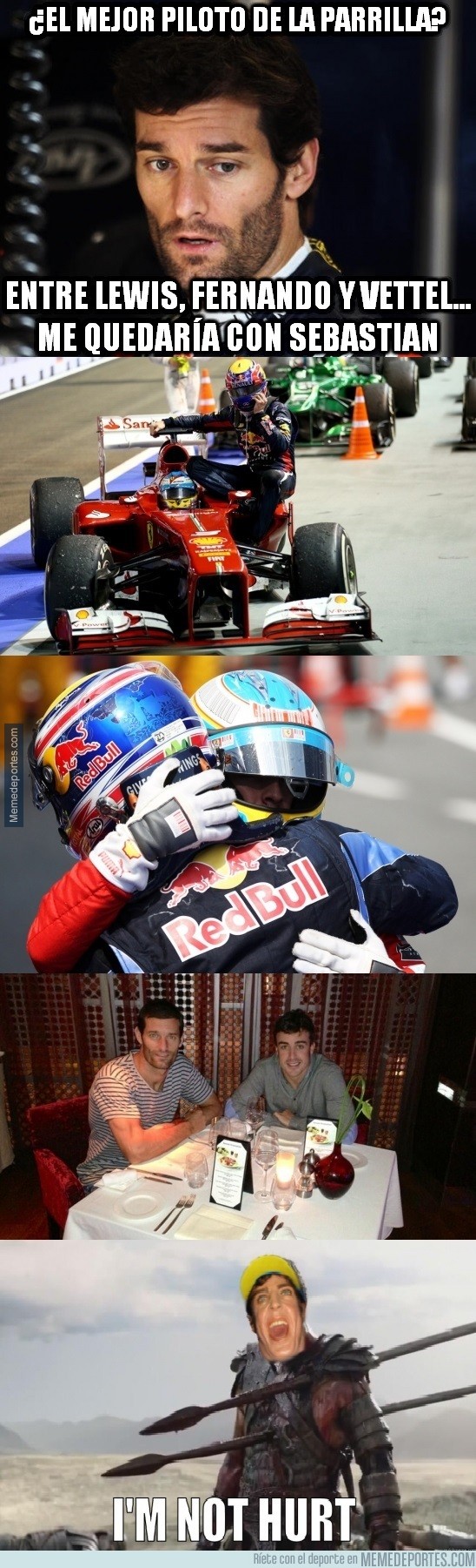 795379 - Webber elige mejor piloto de la parrilla. Alonso no está nada dolido