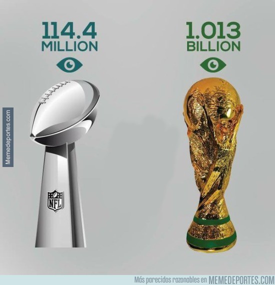 799515 - Super Bowl vs Final del mundial, aunque una pasa cada 4 años y la otra cada año