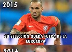 Enlace a La mala suerte en Europa persigue a Sneijder