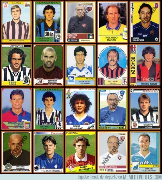 815195 - Los entrenadores de la Serie A en cromos cuando eran jugadores