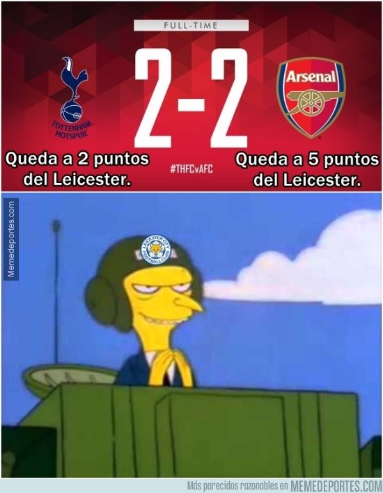 815768 - El Leicester al ver el resultado del Tottenham - Arsenal