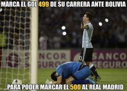 Enlace a Messi a punto de marcar el gol 500 de su carrera
