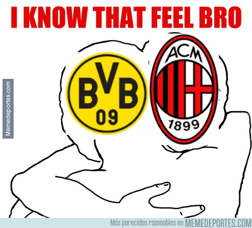 838932 - El Milan consuela al Dortmund después de la remontada frente al Liverpool