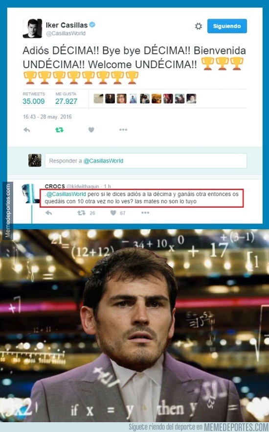 864617 - Casillas haciendo una cantada matemática en Twitter