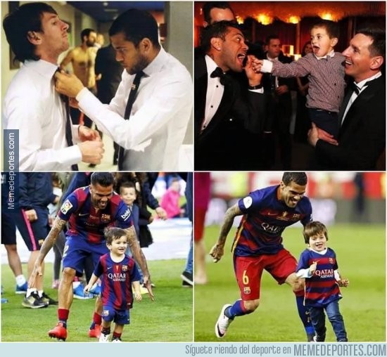 866387 - Thiago y Lionel Messi echarán mucho de menos a Dani Alves