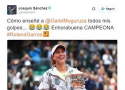 Enlace a Joaquín y su tuit con la victoria de Garbiñe Muguruza en Roland Garros