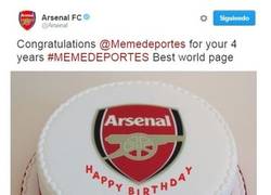 Enlace a El Arsenal FC felicita a Memedeportes por sus 4 años