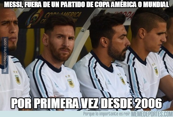 868582 - Messi, fuera de un partido de Copa América o Mundial
