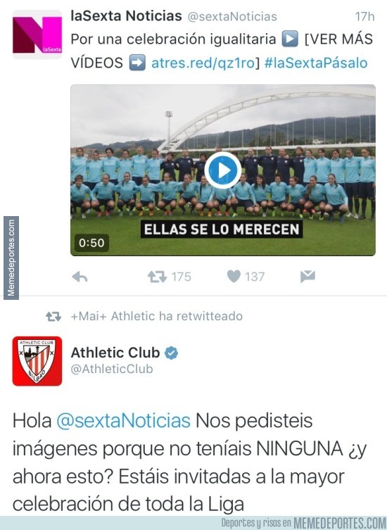 868641 - Zasca del Athletic Club a la Sexta Noticias