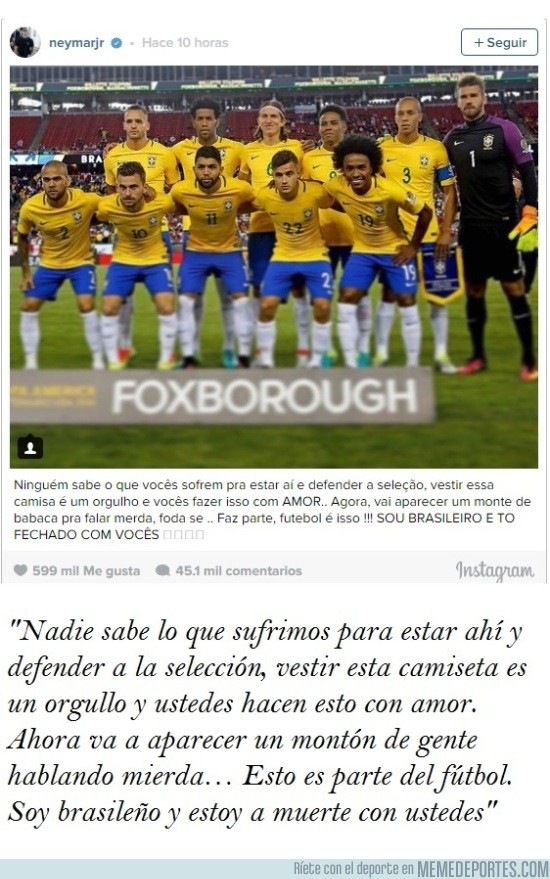 873071 - Duro mensaje de Neymar tras la eliminación de Brasil hace unos días