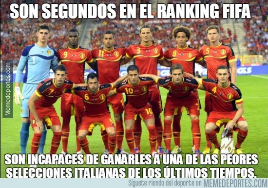 873366 - Bélgica es segunda en el Ranking FIFA pero...