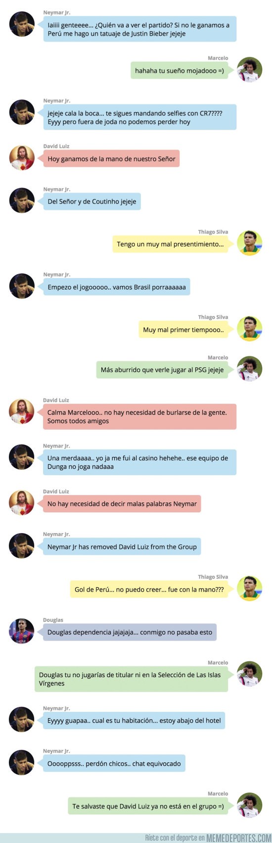 874107 - FILTRADA: La 'conversación' privada de Whatsapp de los jugadores NO CONVOCADOS de Brasil