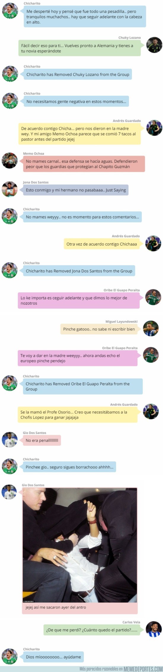 877881 - NO MAMEN: La 'conversación' en Whatsapp de los jugadores de México tras la derrota ante Chile