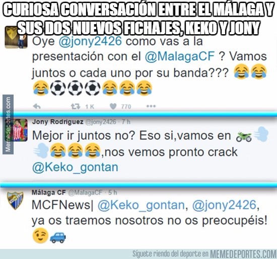 879805 - Curiosa conversación entre el Málaga y sus dos nuevos fichajes, keko y jony