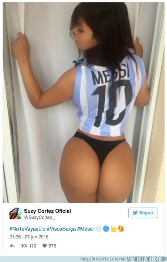 883479 - Miss Bumbum publica fotos subidas de tono para disuadir a Messi
