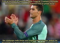Enlace a Cristiano Ronaldo no celebró junto a sus compañeros el triunfo de Portugal
