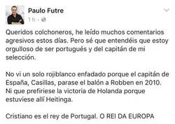 Enlace a Paulo Futre, leyenda colchonera, tras ser recriminado por celebrar el triunfo de Portugal