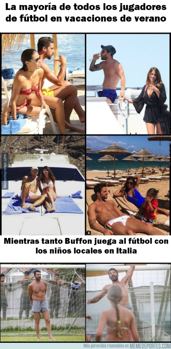 890389 - Comparamos las vacaciones de los futbolistas con las de Buffon