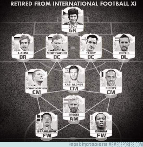 894335 - Y éste es el 11 ideal de futbolistas retirados de su selección. Aunque Messi seguramente salga de ah