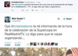 Enlace a El ZASCA de Miki Nadal a Cristóbal Soria en Twitter