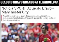 Enlace a ¡Claudio Bravo abandona el Barça!
