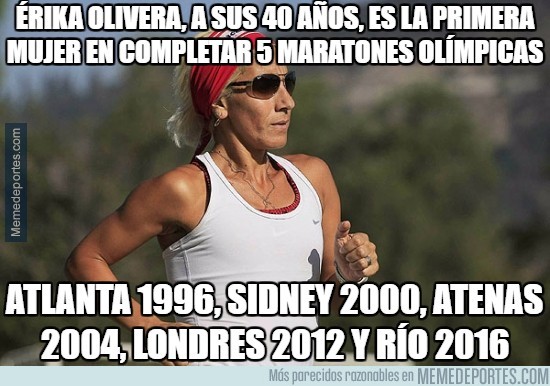 898297 - Érika Olivera, a sus 40 años, es la primera mujer en completar 5 maratones olímpicas
