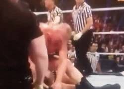 Enlace a GIF: A Brock Lesnar se le va la cabeza y usa las artes marciales mixtas para acabar con Randy Orton
