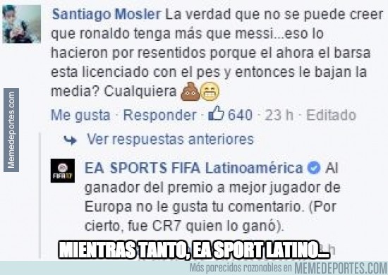 904115 - EA Sports Latino y su respuesta a este usuario