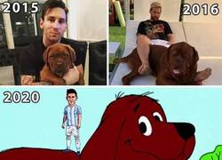 Enlace a A este paso ésta será la imagen que publicará Messi con su perro dentro de 4 años