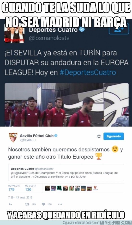 907044 - La tremenda cagada y falta de respeto al Sevilla por parte de Deportes Cuatro
