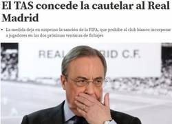 Enlace a El TAS concede la cautelar al Real Madrid por la sanción FIFA