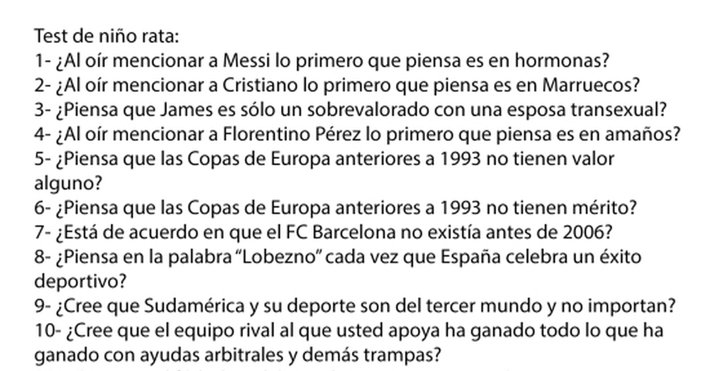 [ MEMEDEPORTES ] El test definitivo para saber si eres un niño rata