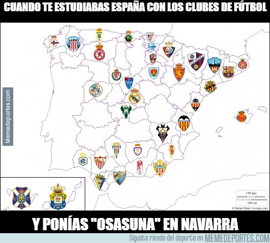 910667 - Cuando te estudiabas España con los clubes de fútbol...