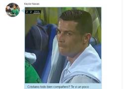 Enlace a La conversación de Cristiano Ronaldo en Whatsapp después del partido donde fue sustituido