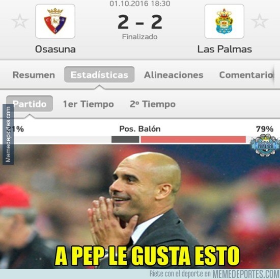 913150 - Curioso dato del Osasuna - Las Palmas que gusta y mucho a Guardiola