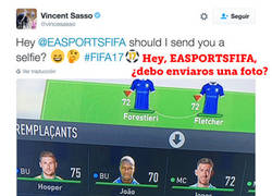 Enlace a EA Sports hace un fail con la foto de Vincent Sasso y así se lo reclama por Twitter