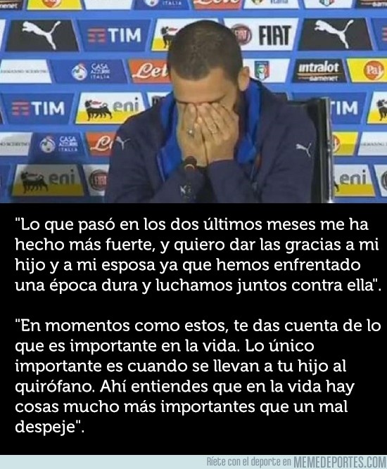 Reflexión de Bonucci sobre el fútbol y la vida, habla de su hijo que sufre una enfermedad Reflexión de Bonucci sobre el fútbol y la vida, habla de su hijo que sufre una enfermedad