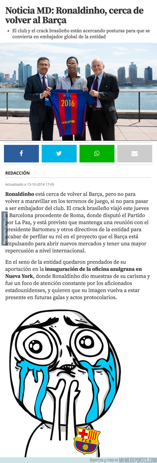 916077 - NOTICIÓN: Ronaldinho puede fichar por el Barça otra vez