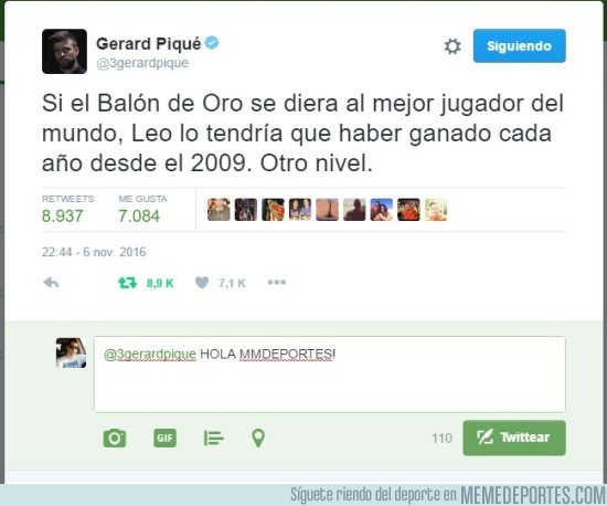 922811 - El tuit de Piqué tras la exhibición de Messi